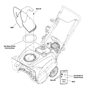 Chute Group - Remote Diagram and Parts List for SS22E (1696314-00)(2012) Briggs and Stratton Snow Blower